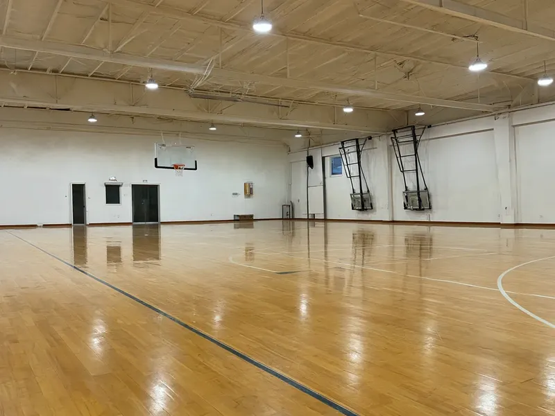 Sports hall floor after cleaning